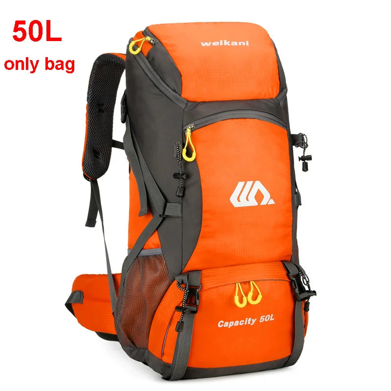 50L Travel Backpack Camping Men Large Hiking Bag Tourist Rucksack Waterproof Outdoor Sports Climbing Mountaineering Bag Luggage